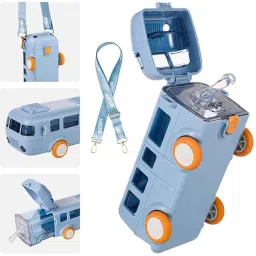 bus Shaped Water Bottle with Strap Cute Drinking 500 ml Water Bottle-image-11