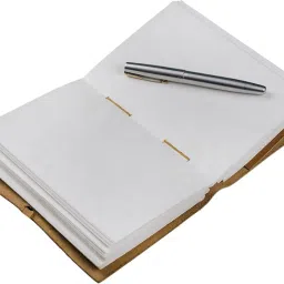 dev HC Leather Handmade Belt Diary with Unlined Pages Soft Genuine Leather Journal A5 Diary Plain 100 Pages image 3