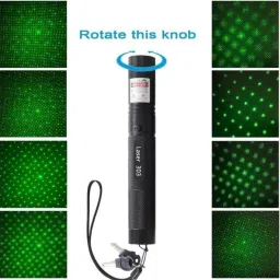 Pelupa 303 Green Laser Pointer 2 in 1 Out Put Power 100 MW,Class 3rd B,Output Wavelength 532NM with Starry Lense,Battery,Charger& Sefty Keys image 5