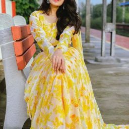 Printed Georgette Stitched Anarkali Gown-image-31