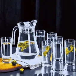Round 1.4 Litter And 240 Ml For Decoration Dining Table C Jug Glass Set-image-15