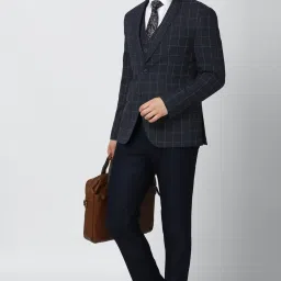 Men Single Breasted - 2 button Checkered Suit-image-68