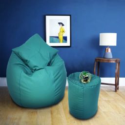 4XL Bean Bag Cushion and Footrest Filled with Beans- Maroon Bean Bag ChairWith Bean Filling-picture-25