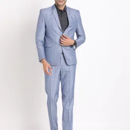 Men 2 Piece Suit Checkered Suit-image-76