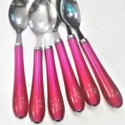 ags mart Plastic Designer Table Stainless Steel Dinner ,Set of 6 ( 6 SPOON ) Stainless Steel Tea Spoon Set image 4