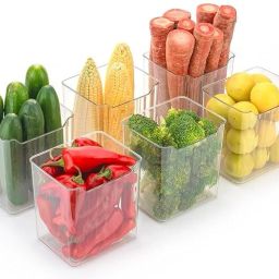 6 PCS Food Storage Container Fridge Box basket Plastic Fruit & Vegetable Basket-image-95