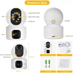 Fire Turtle dual camera 3mp Full hd WiFi ptz Bulb Camera with Smart Human Motion Tracking Security Camera image 5