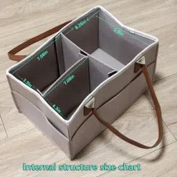 Baby Diaper Caddy Organizer with Lid, Multiple Compartments Caddy Bag-image-14