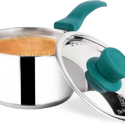 Stainless Steel 3-Layer Bottom Saucepan / Milk Pan / Tea Pan - 6.7 inch Sauce Pan 16.9 cm diameter with Lid 1.5 L capacity-image-57