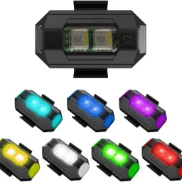 byking Universal Safety Small Light 7 Colors 30 Modes, Cycle, Helmet Light - Multicolor LED Rear Break Light image 3