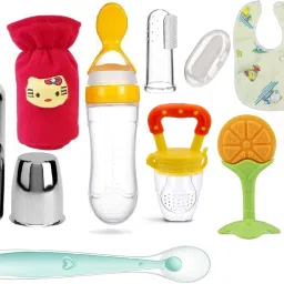 XIIAA NEW BORN BABY COMBO SET OF 9 ITEMS Teether and Feeder-image-61