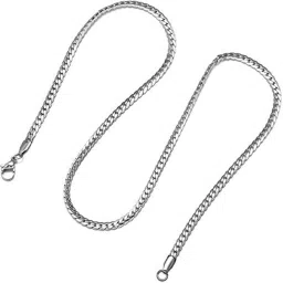 Jewellery Valentine Stylish Fancy Party Wear Titanium Long Necklace Handmade Silver Neckless chain latest design Casual Style Daily use Simple -CN-DS024 Silver, Titanium Plated Metal, Silver, Stainless Steel Chain-image-10