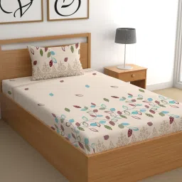 cg homes 180 TC Cotton Single Printed Fitted (Elastic) Bedsheet image 2