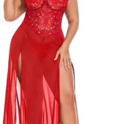 Self Design Women Swim-dress Red Swimsuit-image-7