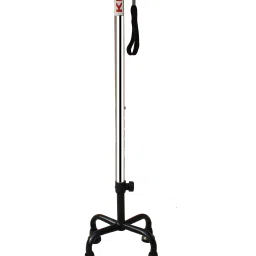 Surgical 4 Leg Black Base With Extra Support Height Adjustable Old Age Patient Walking Stick-picture-2