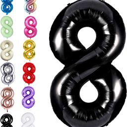 Solid PB-S655-BLACK-32 INCH-NUM-8 Letter Balloon-image-72