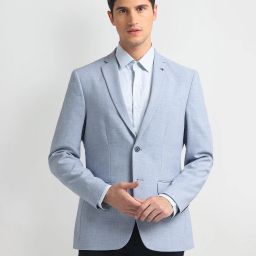 Men Solid Single Breasted Formal Blazer-image-91