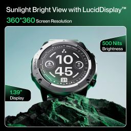 Ambrane Crest 1.39 inch round display 360*360 High Resolution with BT Calling Smartwatch image 4