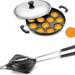 Non-Stick Coated Combo Sandwich Toaster, 12 Cavity Appam Patra with Steel Lid K5 0 W Pop Up Toaster-picture-23