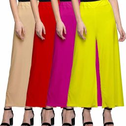 Women Regular Fit Multicolor Viscose Rayon Trousers-image-4