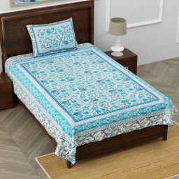 240 TC Cotton Single Jaipuri Prints Flat Bedsheet-image-28