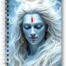 Lord Shiva in Sparkle Finish Cover, 80 GSM Hard bound Cover A5 Diary Ruled 160 Pages-image-93