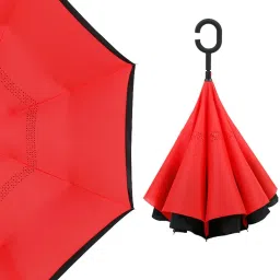 uk enterprise Double Layer Automatic Inverted Reversible No Drip Umbrella with C Shape Handle Umbrella image 3