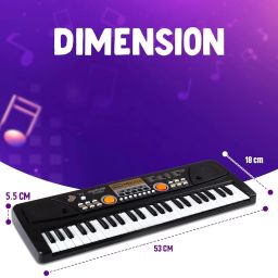 as traders BF530 - 49 Key Piano Keyboard with Mic & USB Cable BF18 49-KEY Analog Portable Keyboard image 5