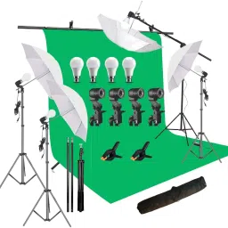 Hiffin ®Green Screen Backdrop 6x9 ft with 9 ft Stand -kit for Photography White Reflector Umbrella-10