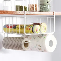 Iron 12" Multi functional Storage Basket Kitchen Storage Rack Under Cabinet Storage Shelf Basket Wire Rack Organiser Storage Powder Coated Iron Storage Basket-36