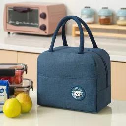 Portable Insulate Tiffin Hand Lunch Bag with Aluminum Foil Inner Cover Reusable Lunch Bag-image-11