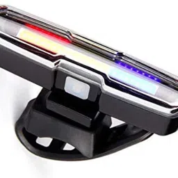 Bicycle Bike New Tail Light with 3 Colors Red, Blue & White LED Light 6 Mode LED Rear Break Light-5