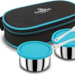 Fresh Meal Stainless Steel Lunch/Tiffin Box -2Container Insulated Bag 2 Containers Lunch Box-1