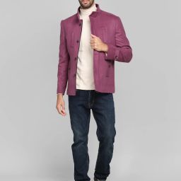 Tweed Solid Coat For Men-image-97