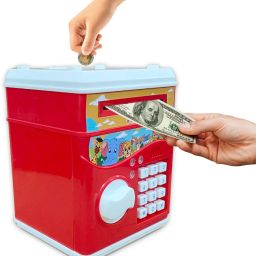Interactive RED ATM Bank for Kids with Electronic Lock and Secret Code 3+ Yrs Coin Bank-image-74