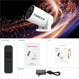 Torexo HY300PRO+ Mini Android Projector | 4K Support | Native 720p | WiFi Miracast (4500 lm / 1 Speaker / Wireless / Remote Controller) Portable Projector image 5