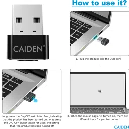 CAIDEN Mouse Jiggler Undetectable 3 Mode Mouse Mover, USB C Mouse Shaker Simulated Computer Mouse Jiggler USB Mouse image 3