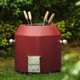 haus of bars by speedx Charcoal Tandoor with 4 Skewers (Maroon)-picture-7