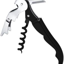 fitup ™ Folding Waiters Wine Bottle Corkscrew Beer Cap Opener With Black Plastic Handle ™ Folding Waiters Wine Bottle Corkscrew Beer Cap Opener With Black Plastic Handle Bottle Opener image 2
