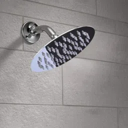 4inch Ultra Thin SS Round (4") Rain Shower Head Premium Quality with 9inch Round Arm Fixed Mount-image-61
