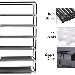 cmerchants Cute Puppy Print Wardrobe 6Layer PP Collapsible Wardrobe image 2
