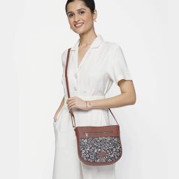 Black Women Sling Bag FloMotif U Shaped Sling Bag-97