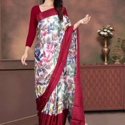 Printed Kanjivaram Georgette, Silk Blend Saree-picture-10