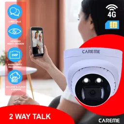 CareME 3MP 4G SIM Based Two Way Talk Plug & Play Indoor Camera with Color Night Vision Security Camera image 3