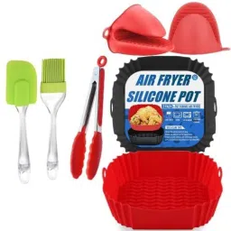 Square Reusable Air Fryer Silicone Airfryer Tray-image-42