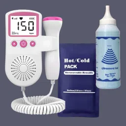 Portable Baby Heart Rate Monitor Ultra Sound Device for Pregnancy & Hot/cold gel Pink Fetal Doppler-image-70