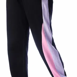 Women Colorblock Black Track Pants-image-17