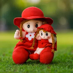 Mother Daughter Doll for 2+ Years Kids Fine Stitching Plushies, - 33 cm-image-2