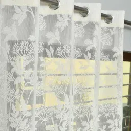 274 cm (9 ft) Net Transparent Long Door Curtain (Pack Of 2)-image-3