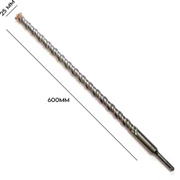 Steel (25 x 600mm) Cross Tip Plus Hammer Drill Bit (Silver)-14